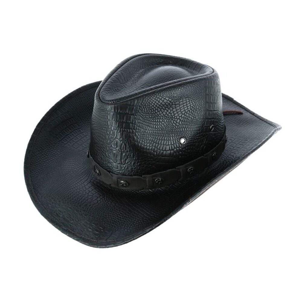 Kenny K Men's Crocodile Print Western Hat